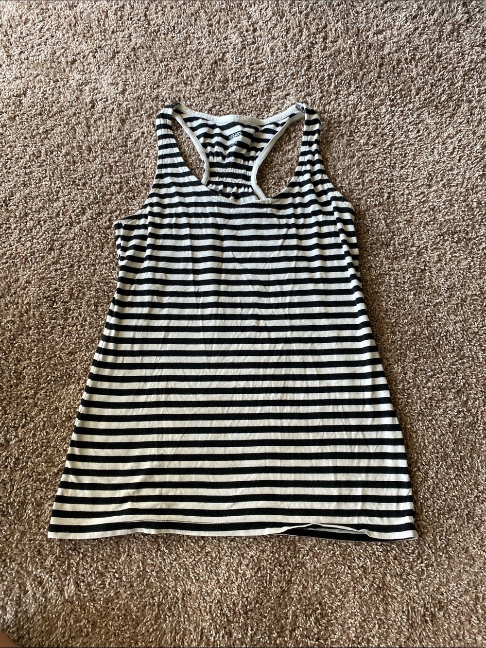 Mossimi Black and White Striped Relaxed Tank Top